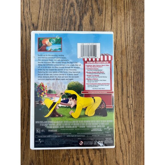 Curious George DVD 2006 Family Movie Will Ferrell Drew Barrymore Pre-Owned - Picture 2 of 4